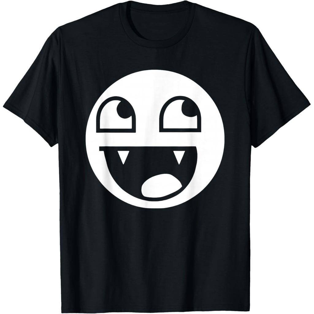 เสื้อยืดผ้าฝ้ายผู้ชาย Epic Face Vampire Y2K Streetwear เสื้อยืด Emo