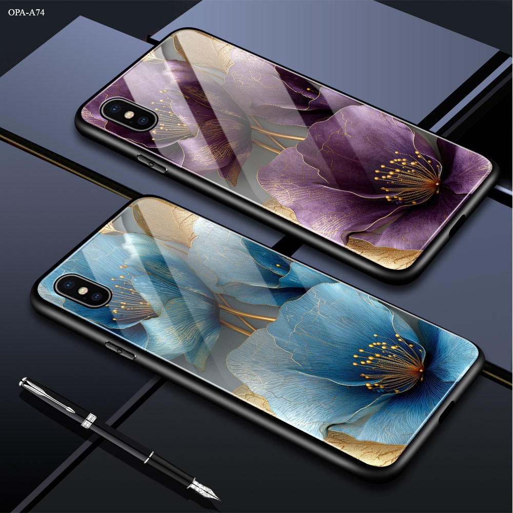 เคส For OPPO A98 A96 A95 A94 A93 A92 A91 A83 A79 A78 A77 A76 A74 4G 5G เคสโทรศัพท์ เคสออปโป้ Phone Glass Case BLK
