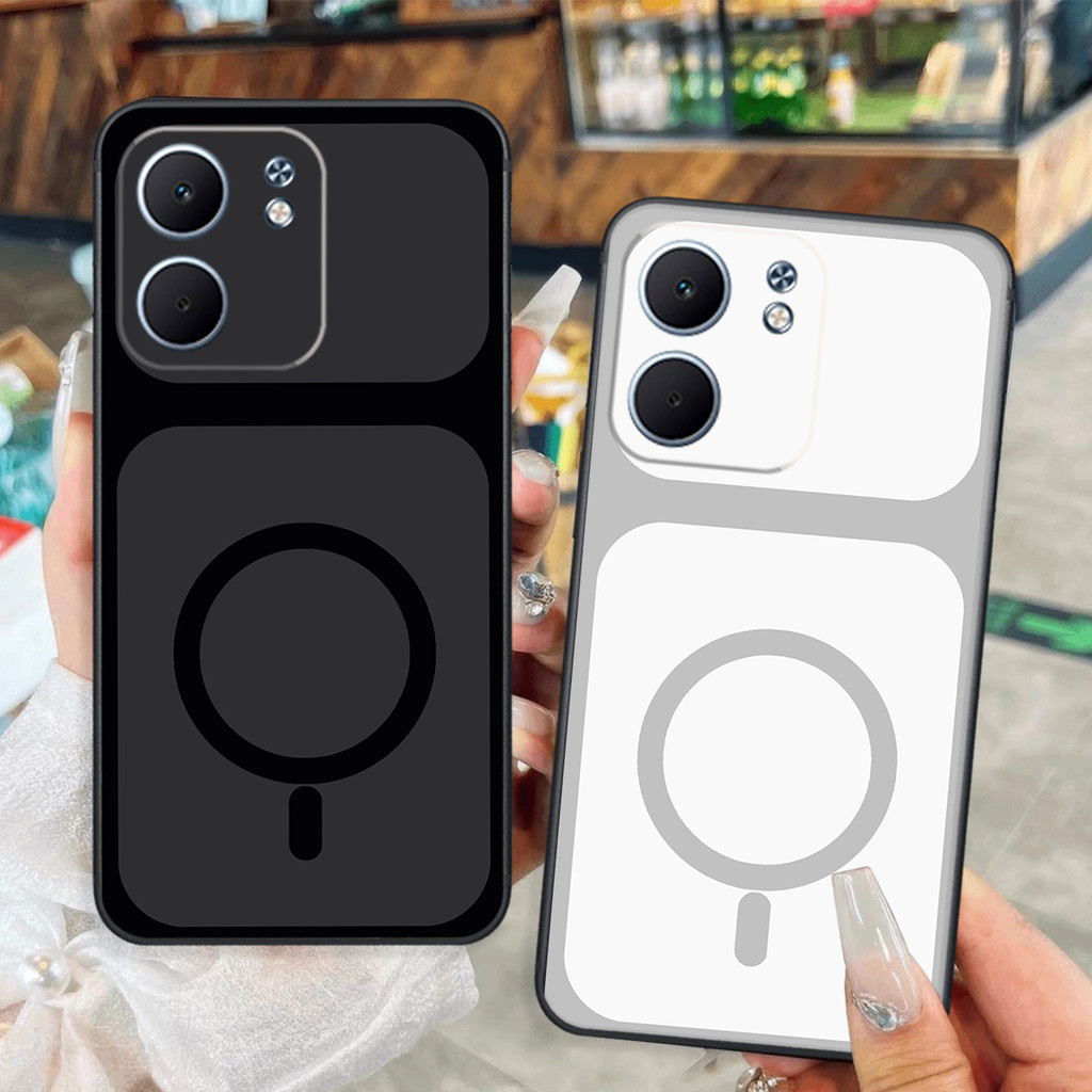 เคส OPPO A5X / OPPO A5i / OPPO A5i pro สีพื้นพิมพ์ลายวงกลมสะดุดตา สวยทนทาน