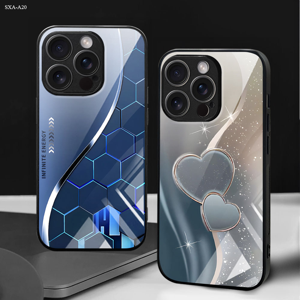 เคส For Samsung Galaxy A30 A30S A25 A24 A23 A22 A21S A20 A20S 4G 5G เคสโทรศัพท์ เคสซัมซุง เคสแข็ง Phone Glass Case BLK