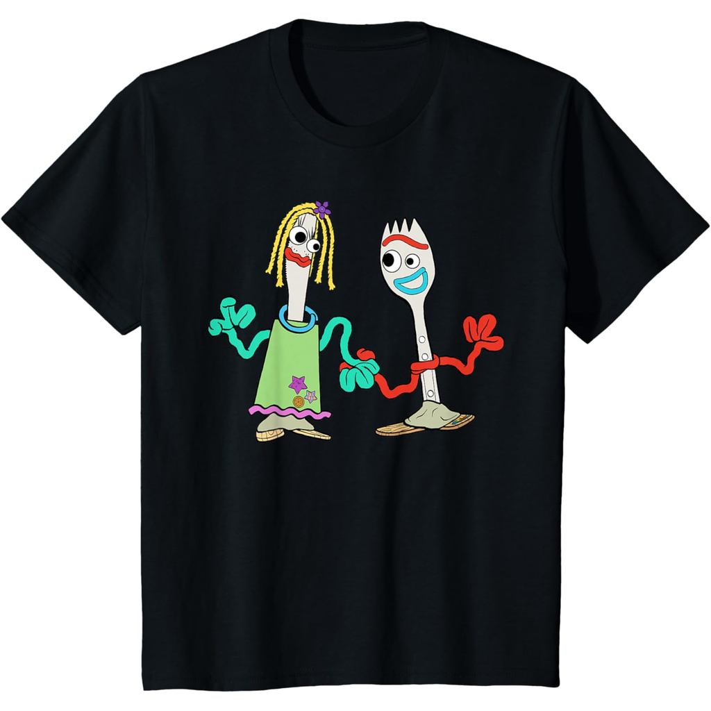 เด็กและผู้ใหญ่ของอําพัน 24s Disney และ Pixars Toy Story 5 Forky Karen Beverly Big Pose เสื้อยืดผ้าฝ้