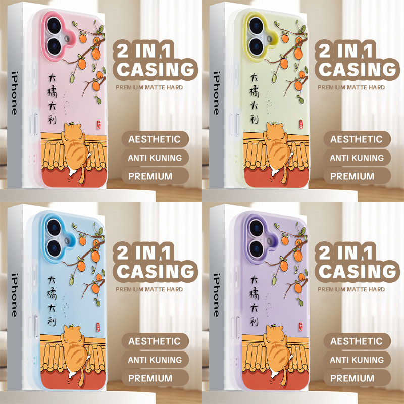 [Infinite Case] 2 In 1 Orange Cat Case Hp Oppo Reno 16 Pro 5G A6C Reno 15 5G 15F A6 A6X Reno 14F 14 