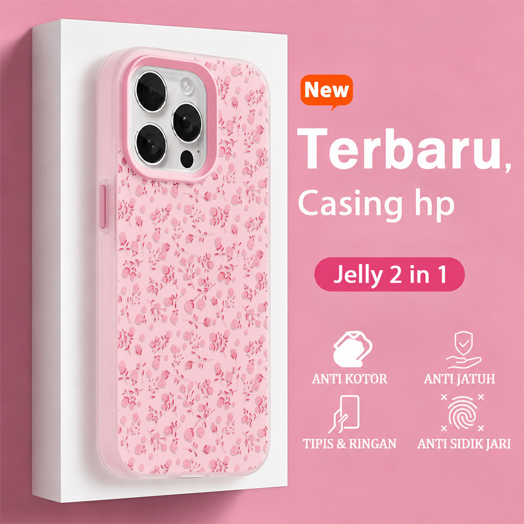 Small Flower Motif Jelly 2 In 1 Casing Vivo Y05e Y500 Z11 T5 Z11X Y400 V60 Lite Y05 V70 Fe Y21D Y29 