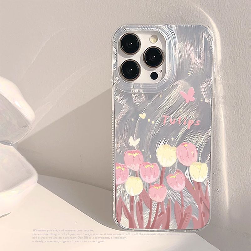 Hot Soft Aesthetic ผีเสื้อดอกไม้ Tulip กรณี Hp Vivo Y05 V70 Fe Y21d iQOO Z10 Z10R V50 Lite V60 Y400 