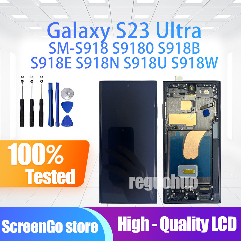 6.8 สําหรับ Samsung Galaxy S23 Ultra SM-S918 S9180 S918B S918E S918N S918U จอแสดงผล LCD เต็มรูปแบบพร