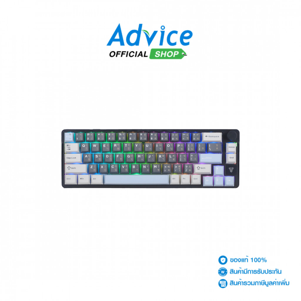 FANTECH KEYBOARD (คีย์บอร์ด) WIRELESS MK919 BLACK (BLUE SWITCH/BLUETOOTH) - A0172208