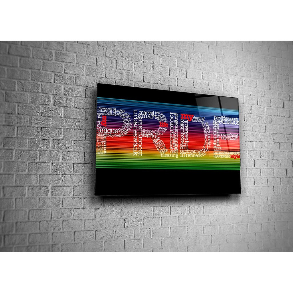 พริดจ์ LGBTQ Flag Decor แก้วพิมพ์ลายและกระจก ของขวัญตกแต่งผนัง