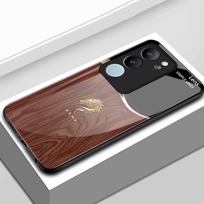 เคสสำหรับ VIVO V29 5G V29 Pro 5G V29E 5G V27 5G V27 Pro 5G เคสโทรศัพท์มังกรเปลือกแก้วกันกระแทก