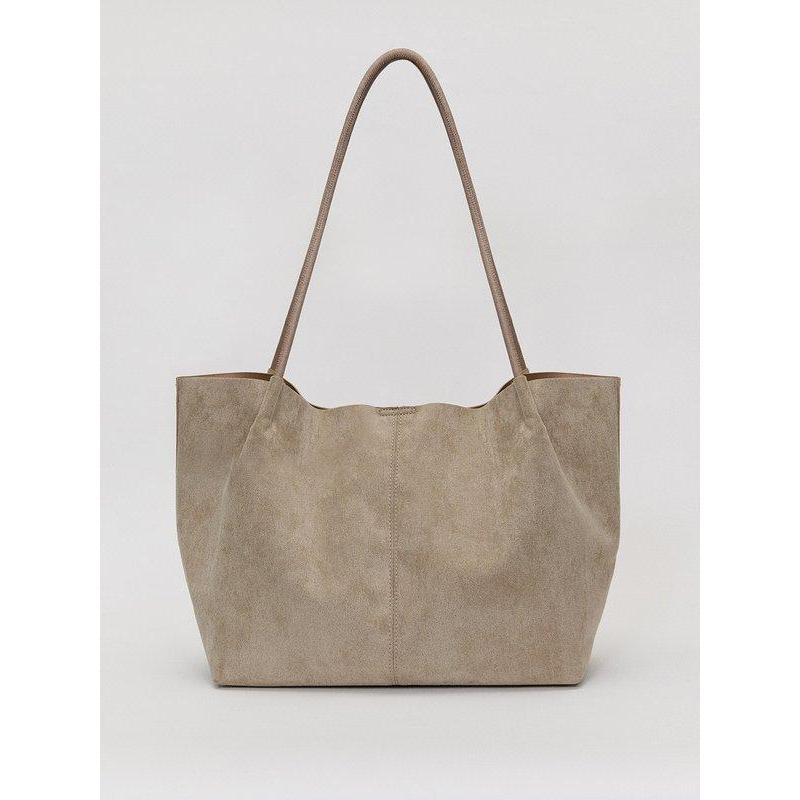 กระเป๋าหนัง Pomelo Vegan Suede - สีเบจ
