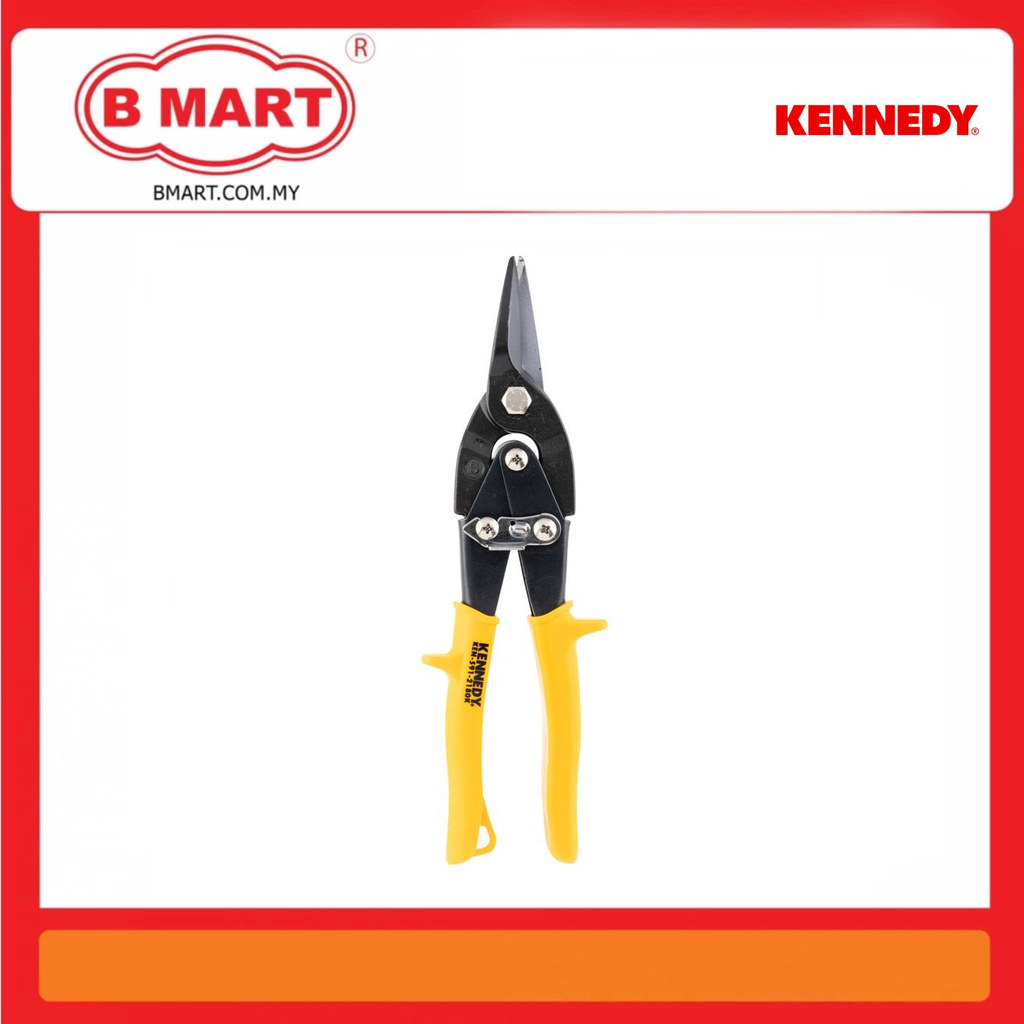 Kennedy Manual Aviation Snips, Cut Straight, Blade Chrome Vanadium