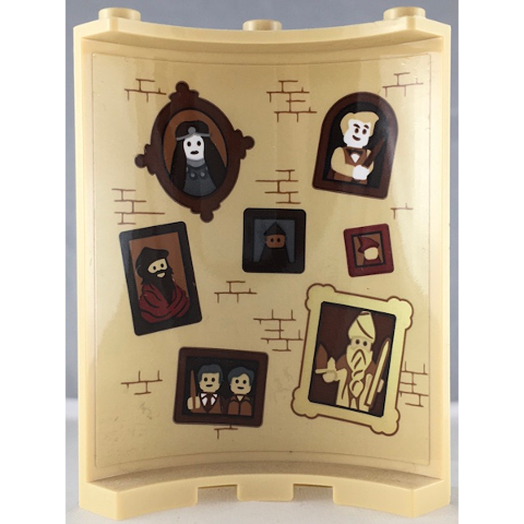 Brick2cube Part - Cylinder Quarter 4 x 4 x 6 with Bricks and Seven Portraits Pattern on Inside (Stic