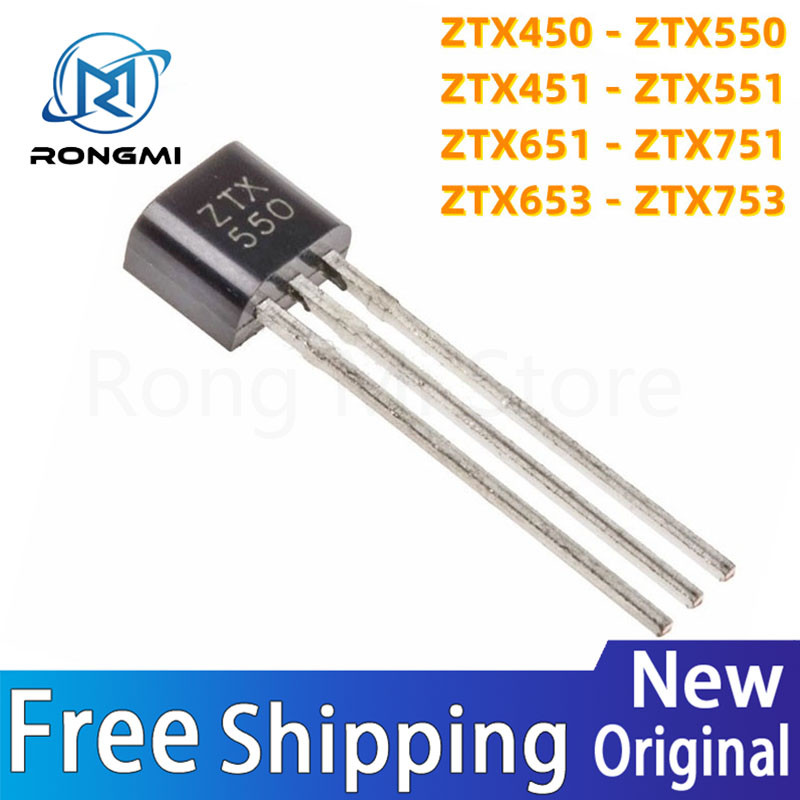 10 คู่ 100% ใหม่นําเข้า Original ZTX450 ZTX550 ZTX451 ZTX551 ZTX651 ZTX751 ZTX653 ZTX753 TO-92S Trio