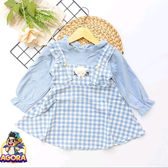 GIRLS LONG-SLEEVED PLAID DRESS DS093 CODE 7