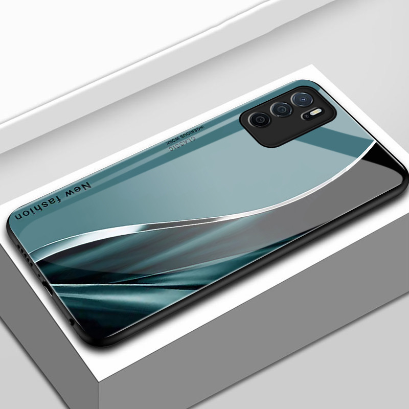 เคสสำหรับ OPPO A16 A16s A54s เคสโทรศัพท์เส้นเปลือกแก้วกันกระแทก