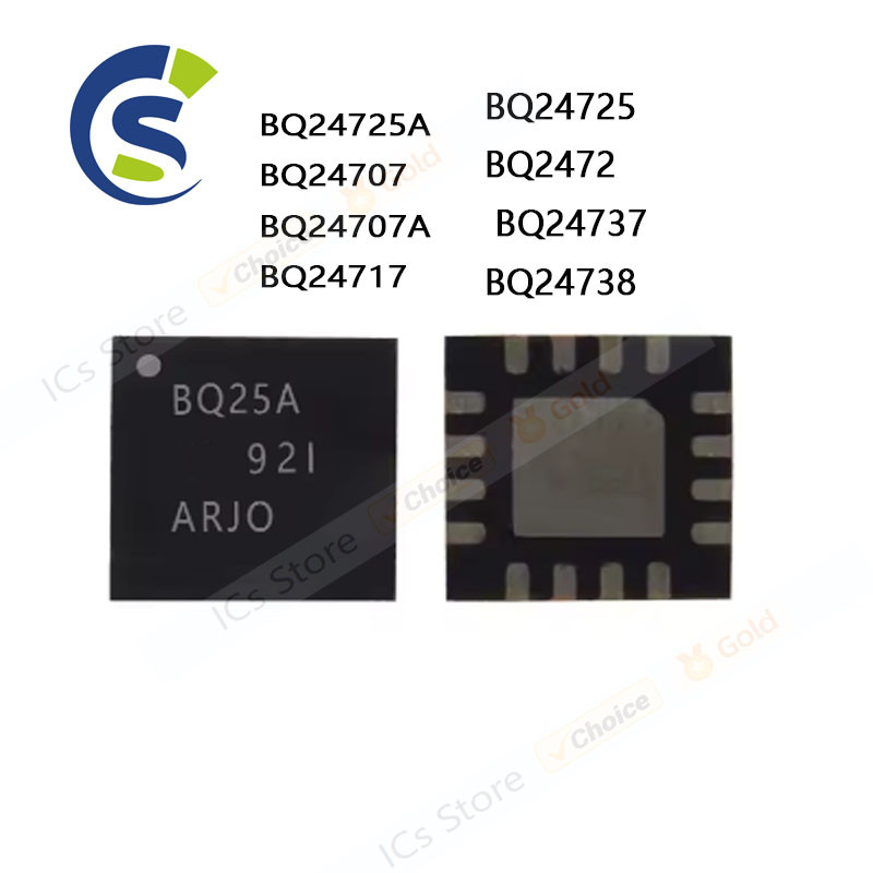 5PCS ใหม่ BQ25A BQ707 BQ07A BQ717 BQ725 BQ727 BQ737 BQ738 BQ24725A BQ24707 BQ24707A BQ24377 BQ24