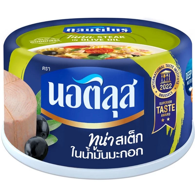 NAUTILUS นอติลุสทูน่าสเต็กในน้ำมันมะกอก 150กรัม [8850229104919]