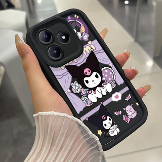 เคสสำหรับ Realme C63 C61 Narzo N63 N61 Note 60 Note 60X เคสโทรศัพท์กระต่ายสามสีซิลิโคนกันกระแทก