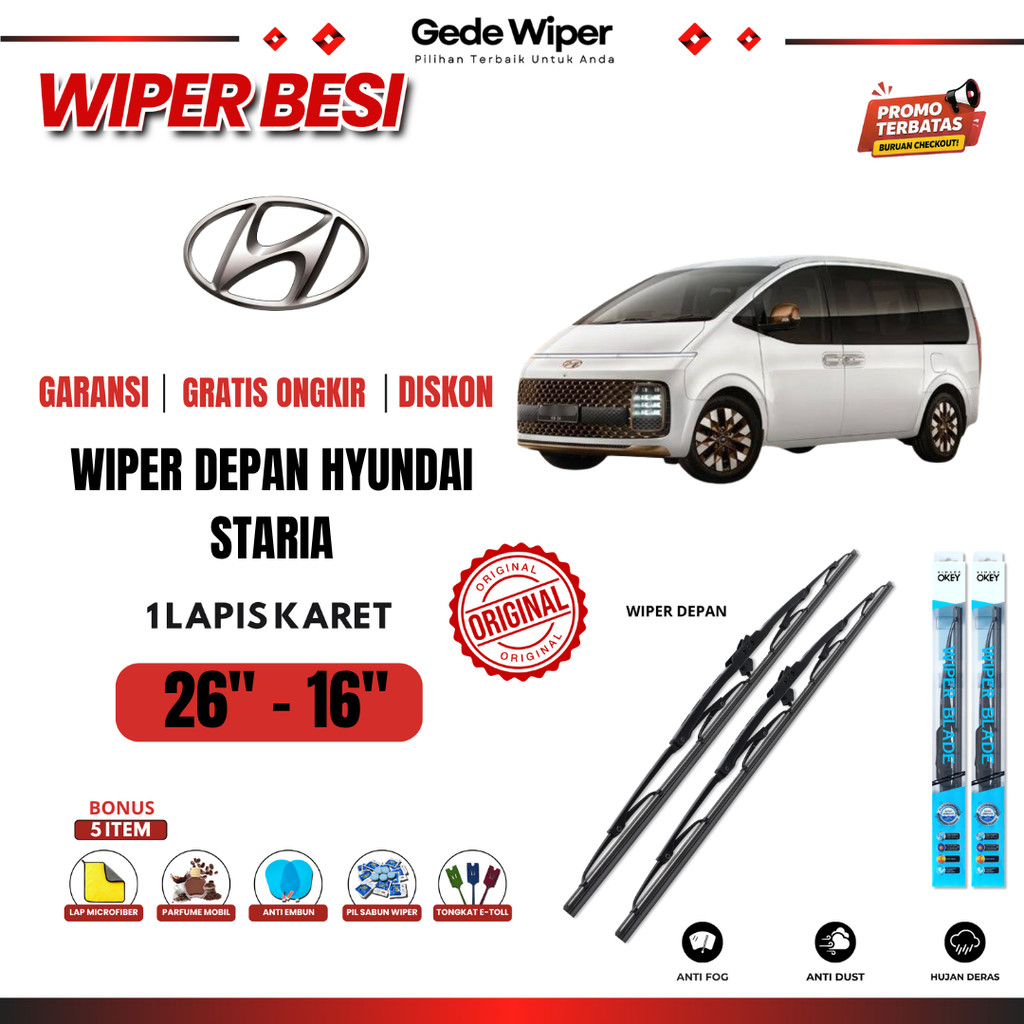 ที่ปัดน้ําฝนกระจกรถยนต์ Hyundai Staria Conventional ฟรี 5 โบนัส