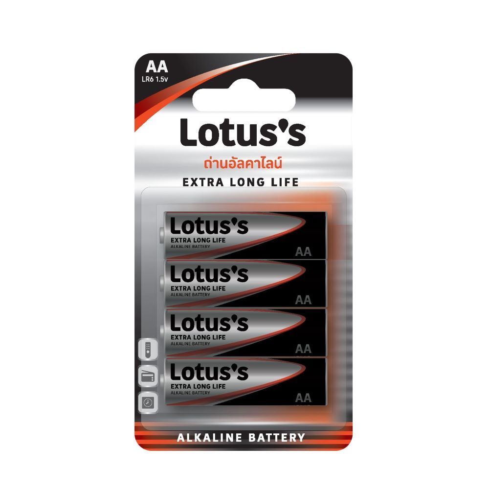 LOTUSS ถ่านอัลคาไลน์ AA แพ็ค 4