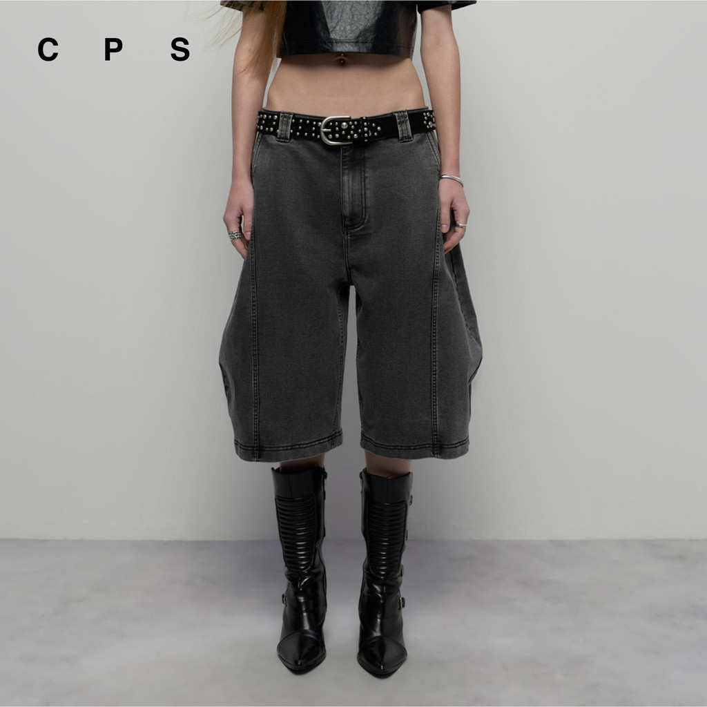 CPS กางเกงขาสั้นทรงบอลลูนชายกางเกงเชือกรูด ผู้หญิง WASHED BUBBLE JORT รุ่น C26SGWE031 (AW26#CO)