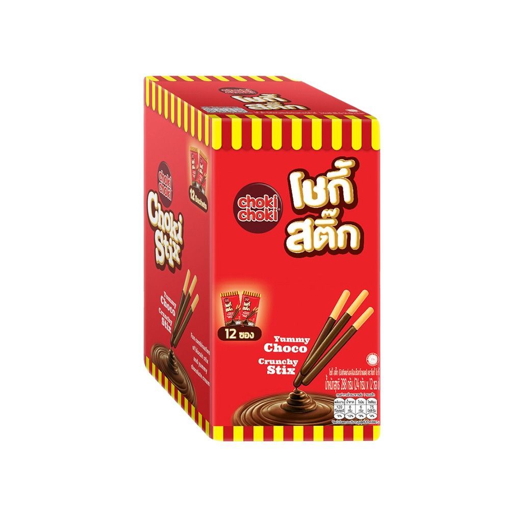 โชกี้ โชกี้ บิสกิตแท่งช็อกโกแลต24กX12