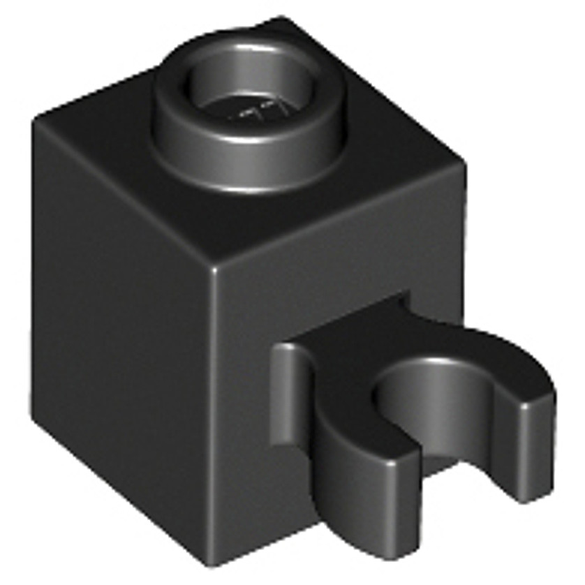 Brick2cube Part - Brick, Modified 1 x 1 with Open O Clip (Vertical Grip) - Hollow Stud - 60475b