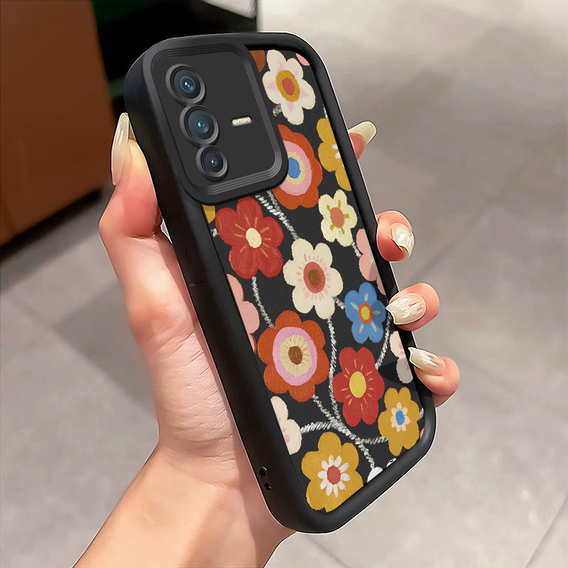 HP เคสโทรศัพท์สําหรับ VIVO V23 5G V23i 5G V23E 4G V23E 5G Y75 4G กรณีดอกไม้ Joy Cover Softcase Non-เ