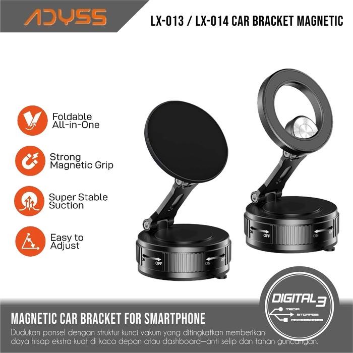 ADYSS LX-013 / LX-014 VACUUM SUCTION MAGNETIC BRACKET ที่วางโทรศัพท์ในรถยนต์ 360 ROTATION สําหรับ