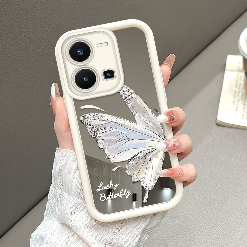 HP เคสโทรศัพท์สําหรับ VIVO Y35 4G กระจก Softcase เคสโทรศัพท์ผีเสื้อ Kesing 1260 JZ