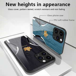 เคสสำหรับ OPPO F11 F11 Pro A9 2019 A9X เคสโทรศัพท์ใบเมเปิ้ลนำโชคเปลือกแก้วกันกระแทก