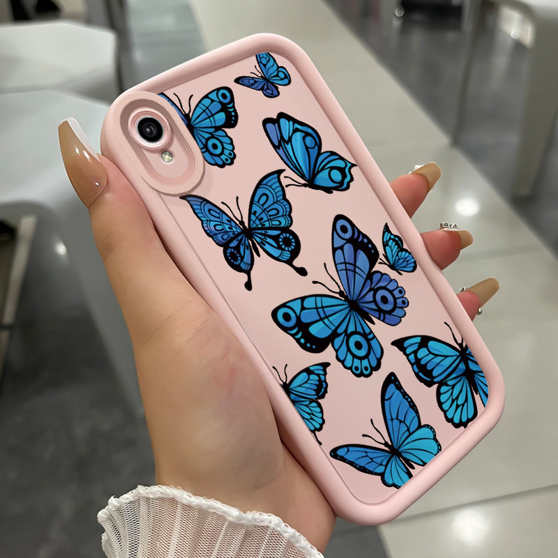 เคสสำหรับ VIVO Y91C Y90 Y1s เคสโทรศัพท์ผีเสื้อสามสีซิลิโคนกันกระแทก - รูปที่ 2