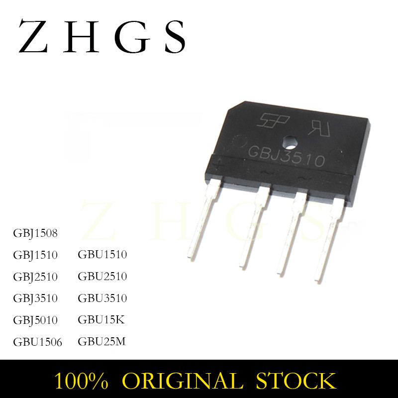10 ชิ้นใหม่ GBJ1508 GBJ1510 GBJ2510 GBJ3510 GBJ5010 GBU3510 GBU1510 GBU2510 GBU15K GBU25M GBU1506 GB