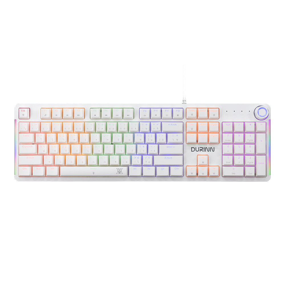 KEYBOARD (คีย์บอร์ด) NUBWO X800 DURINN (WHITE) (RED SWITCH - MINI RGB - EN/TH) |