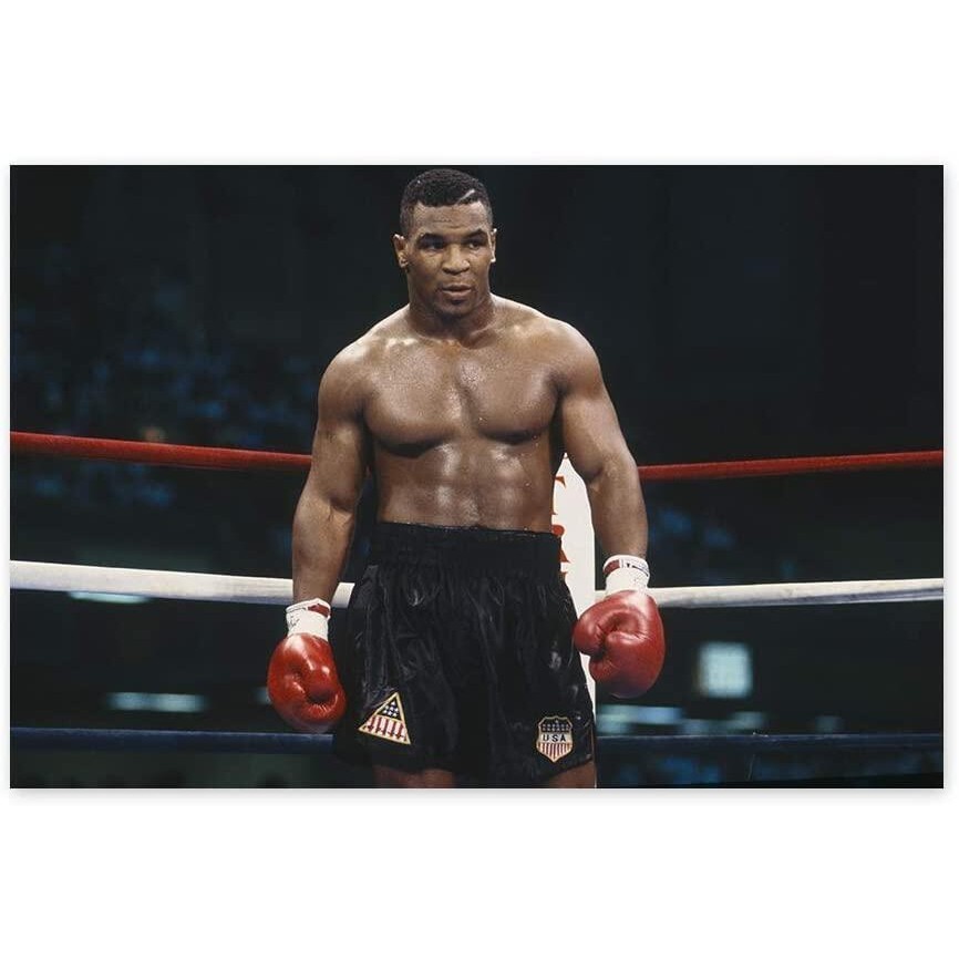 Mike Tyson ภาพสีสันสดใสสําหรับสํานักงานพิมพ์รูปภาพศิลปะ Mike Tyson โปสเตอร์พิมพ์ Art Boxer Ring Pict