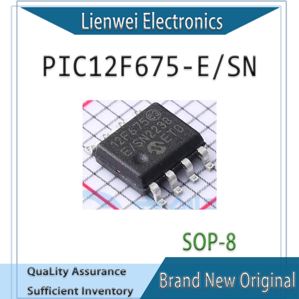 100% ใหม่ 12F675 PIC12F675-E/SN PIC12F675 IC MCU Chipset SOP-8
