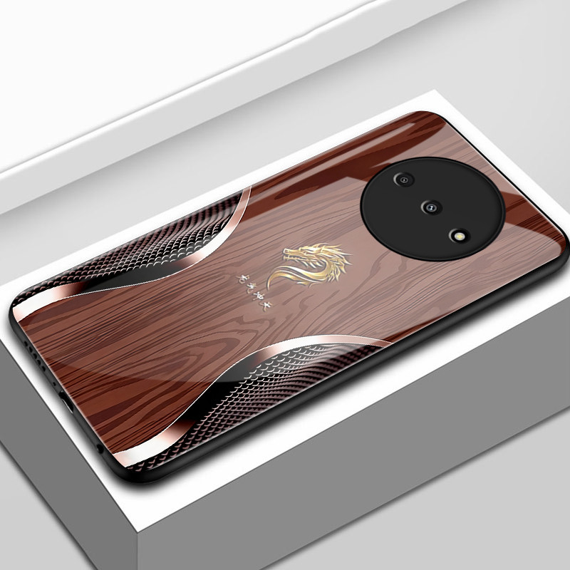 เคสสำหรับ Redmi A3 A3X POCO C61 เคสโทรศัพท์มังกรเปลือกแก้วกันกระแทก
