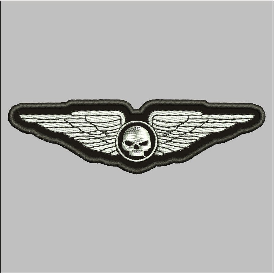 HD-R37 REFLECTIVE SKULL WING BIKER LOGO PATCH-HARLEY EMBROIDERED BET/EMBLEM อุปกรณ์เสริม