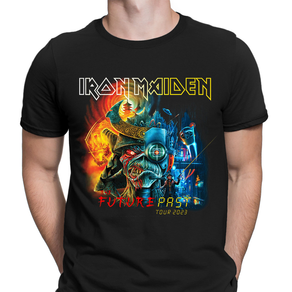 เสื้อยืดIron Maiden Future Past Tour สำหรับผู้ชาย ไซส์XS-3XL