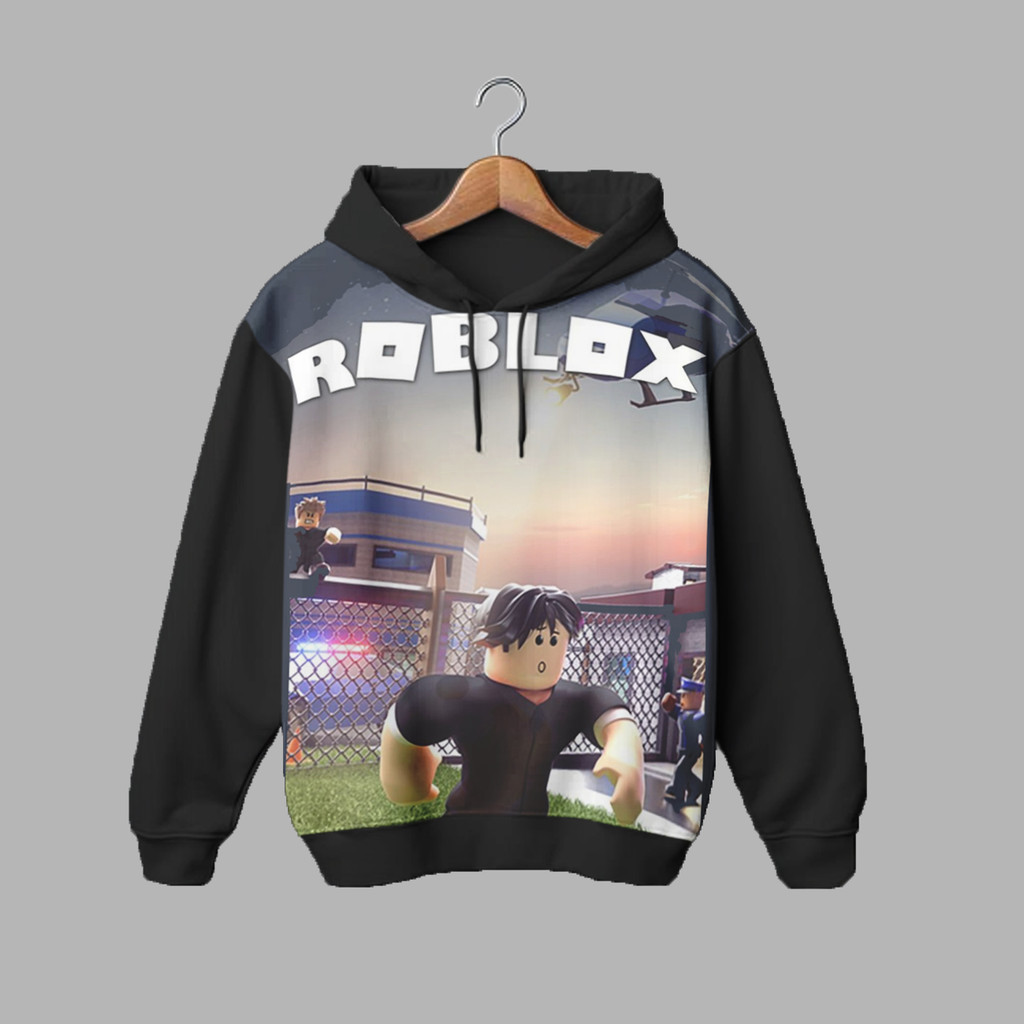 Roblox Kids Sweater Jacket Super Roblox Cartoon Animation Film J4 Crewneck Screen พิมพ์ที่ผสมผสานกับ