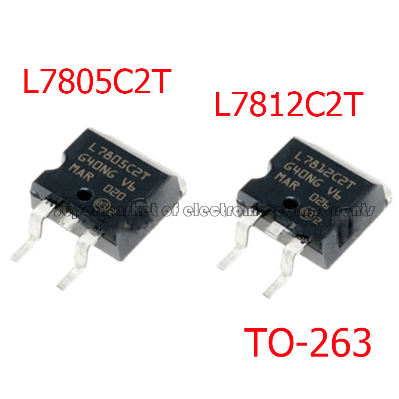 5PCS L7805C2T L7812C2T ตัวควบคุมแรงดันไฟฟ้าสามทางใหม่ TO-263 SMD