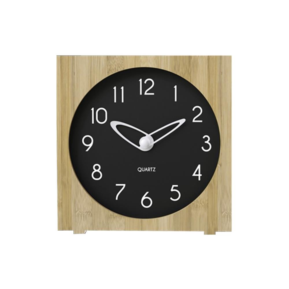 HomePro นาฬิกาตั้งโต๊ะไม้ไผ่  BG3003 6.4x6.4 นิ้ว สีดำ แบรนด์ SNAZZ