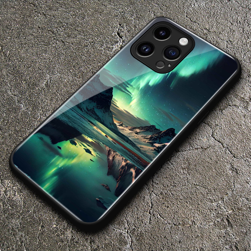 เคสสำหรับ VIVO Y72 5G Y52 5G Y75s 5G Y53s 5G Y76 5G เคสโทรศัพท์กันรอยขีดข่วนกระจกลายภูเขาหิมะออโรร่าแบบมีลักษณะเฉพาะตัว - รูปที่ 4