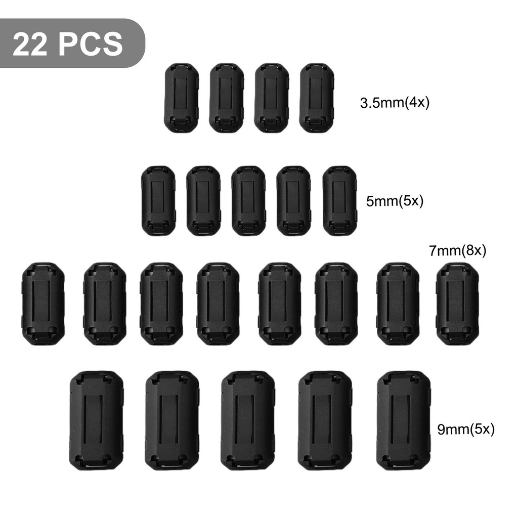 L-HOT22 ชิ้นป้องกันการรบกวน Snap Ferrite Demagnet Filter Cable Core Choke Clip EMC