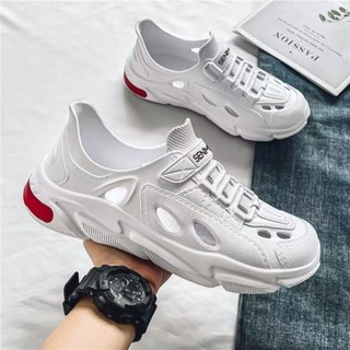 Light Land รองเท้าแฟชั่นสำหรับผู้ชาย,แฟชั่นสองสีออกแบบกันลื่…