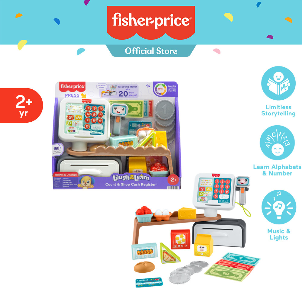 Fisher-Price Laugh & Learn Count & Shop Cash Register ฟิชเชอร์ไพรซ์ ของเล่นจำลองร้านค้า เสริมพัฒนาการ JDL62
