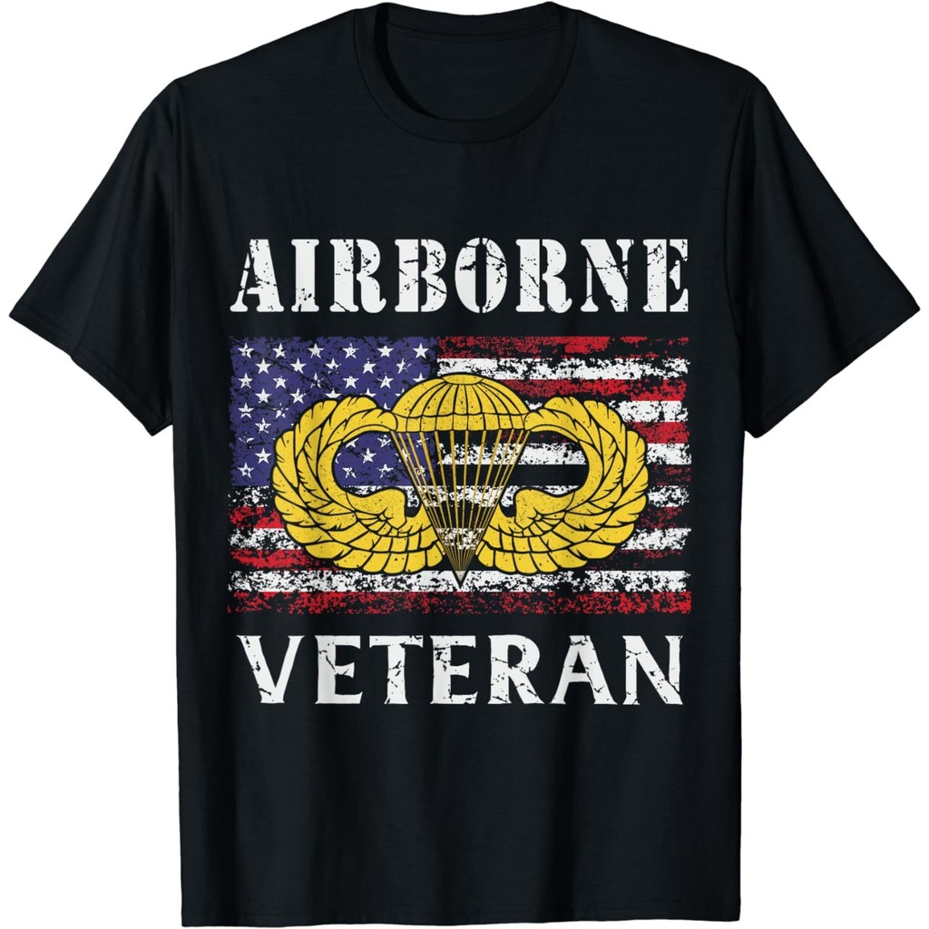 2025 ใหม่จํากัด 82Nd Airborne Us Flag Army Veteran Cool Idea Tee Tshirt