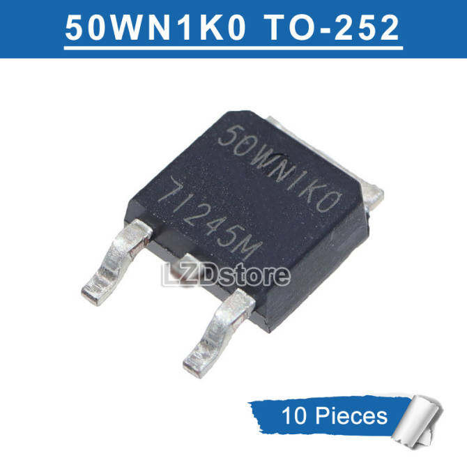 10pcs 50WN1K0 TO-252 AP50WN1K0H 50WN1KO TO252 N-channel 500V/7A MOSFET ทรานซิสเตอร์ใหม่เดิม