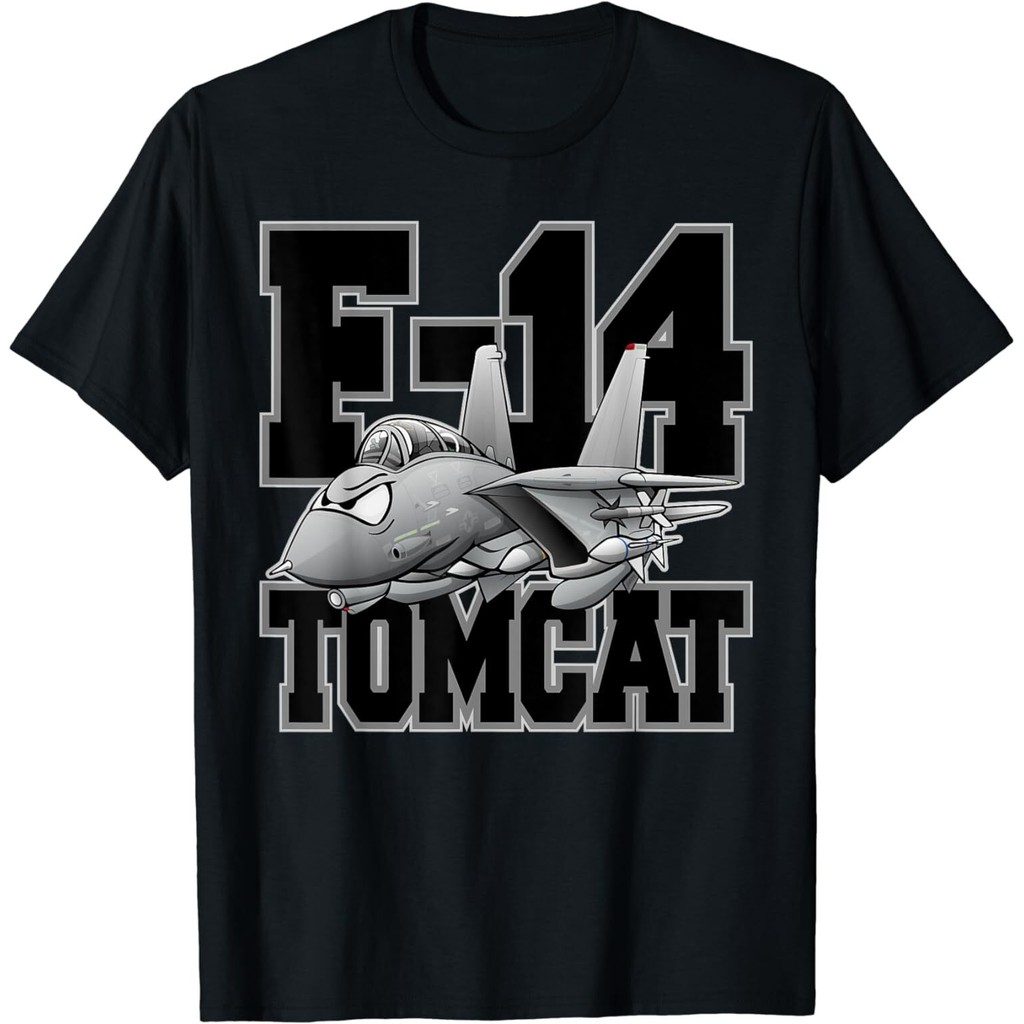 แฟชั่นใหม่ F-14 Tomcat Naval ทหาร Fighter Jet เครื่องบินเสื้อยืดการ์ตูน