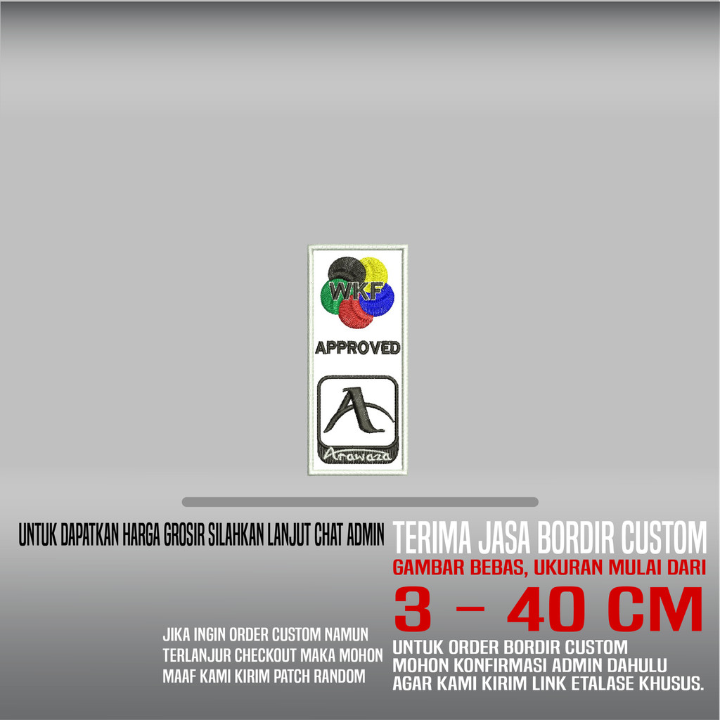 WKF APPROVED ARAWAZA HDP-351 PATCH EMBROIDERY โลโก้/EMBLEM