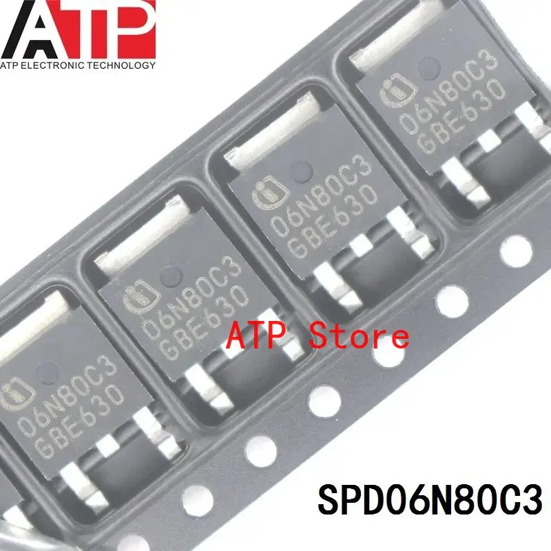 10 ชิ้น/ล็อตใหม่เดิม 06N80C3 SPD06N80C3 SPD06N80C3ATMA1 ชิป IC MOSFET N-CH 800V 6A TO252-3